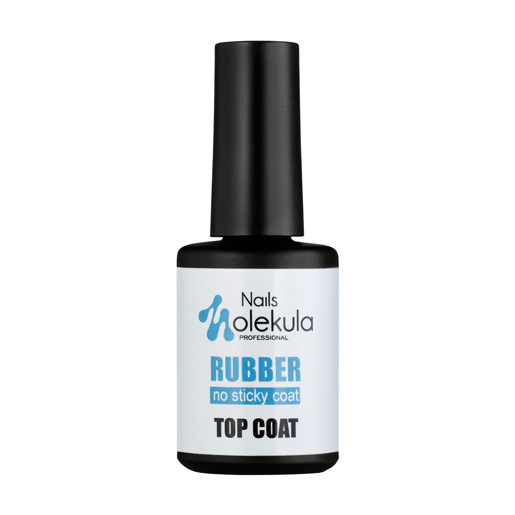 Фінішне покриття для гель-лаку Nails Molekula Professional Rubber Top Coat без липкого шару, 12 мл